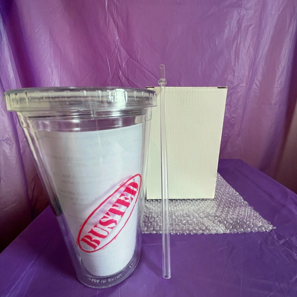 Plastic Tumbler “Busted” NWOT